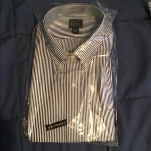 Jos A Bank long sleeve blue pinstripe shirt.